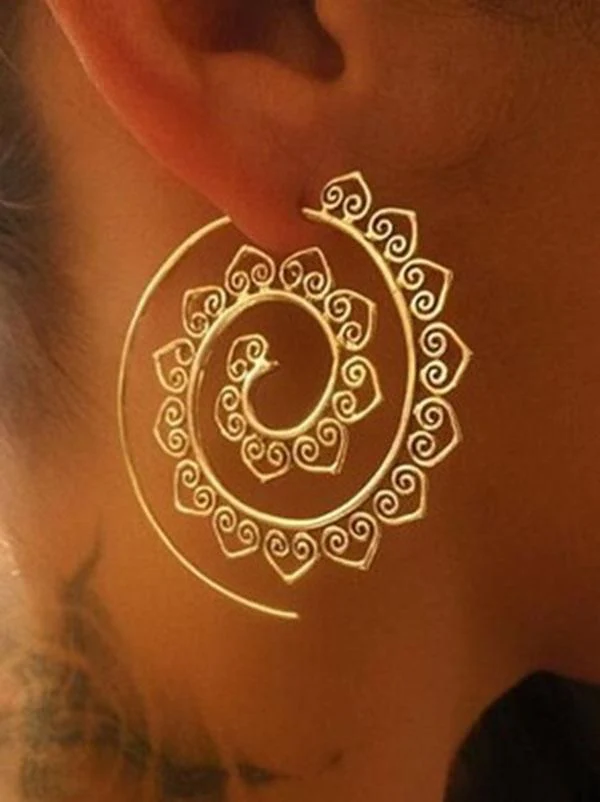 Retro Swirl Hoop Earrings