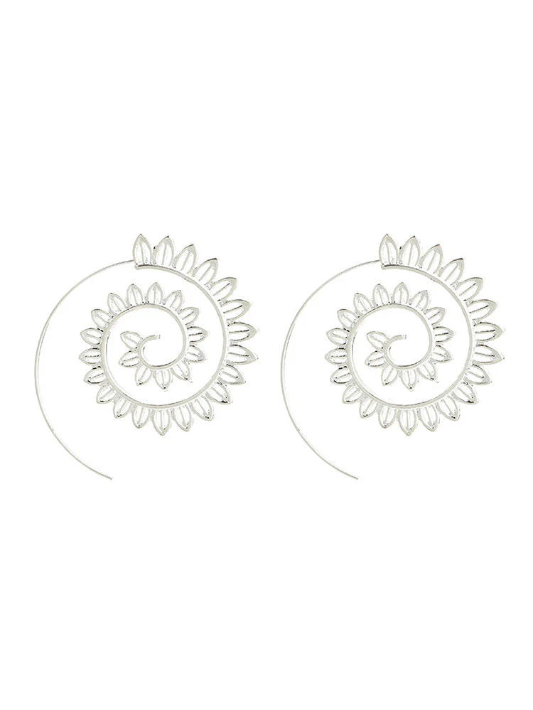 Retro Swirl Hoop Earrings - Image 10