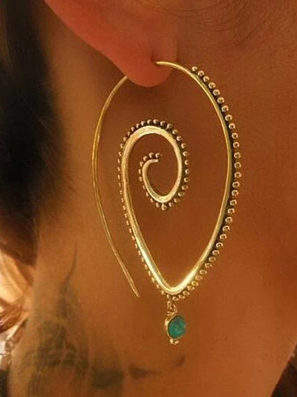 Retro Swirl Hoop Earrings - Image 11