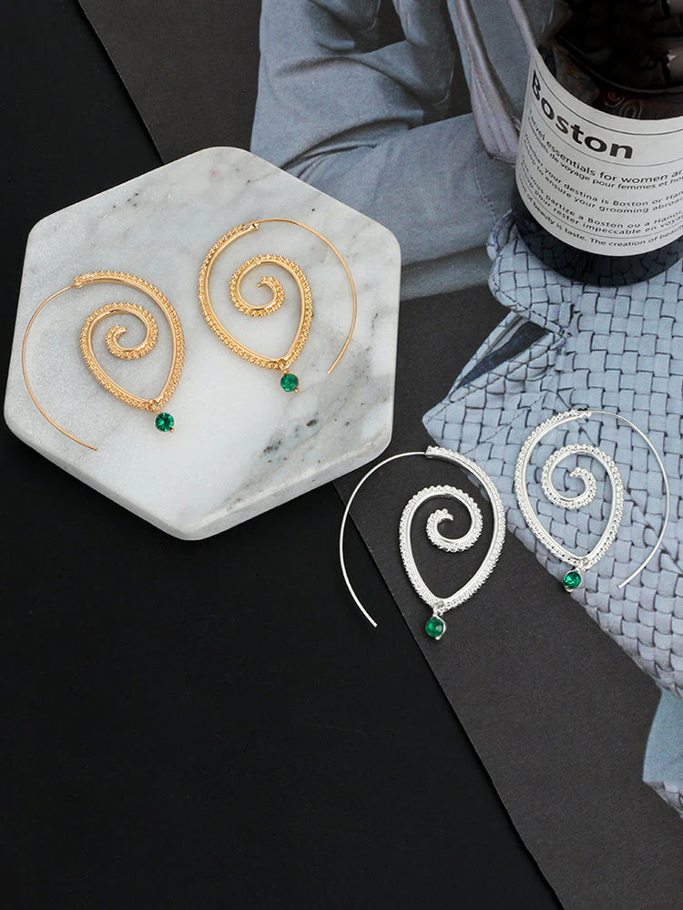 Retro Swirl Hoop Earrings - Image 14