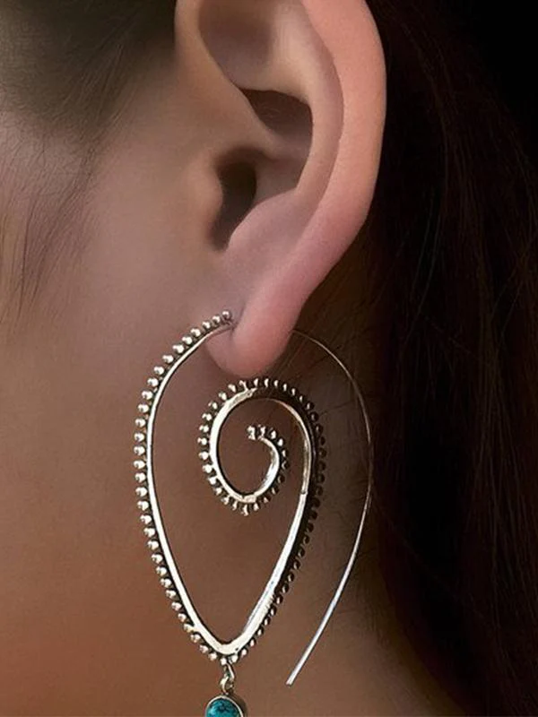 Retro Swirl Hoop Earrings - Image 15