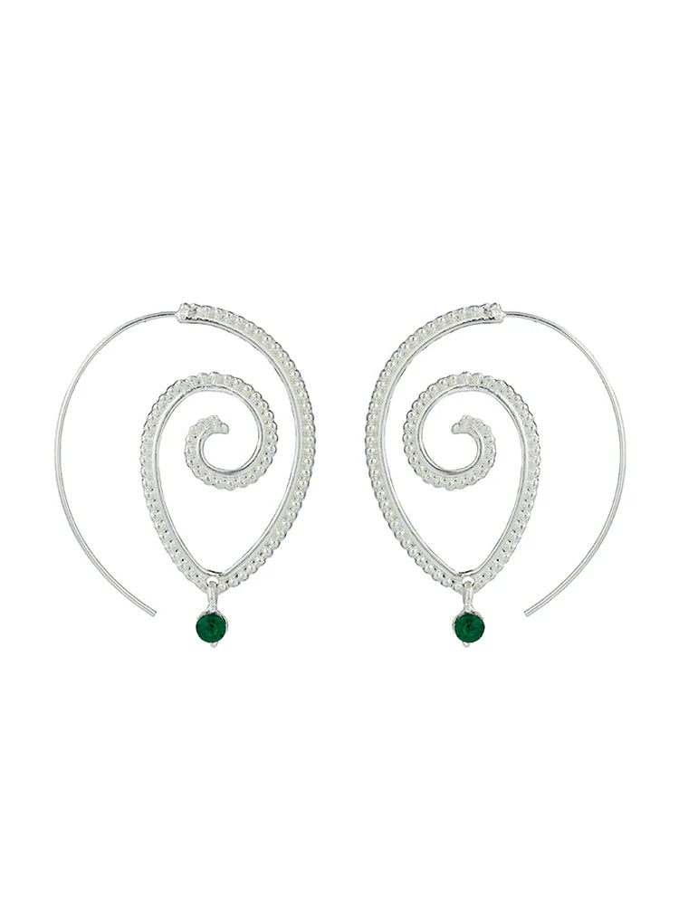 Retro Swirl Hoop Earrings - Image 16