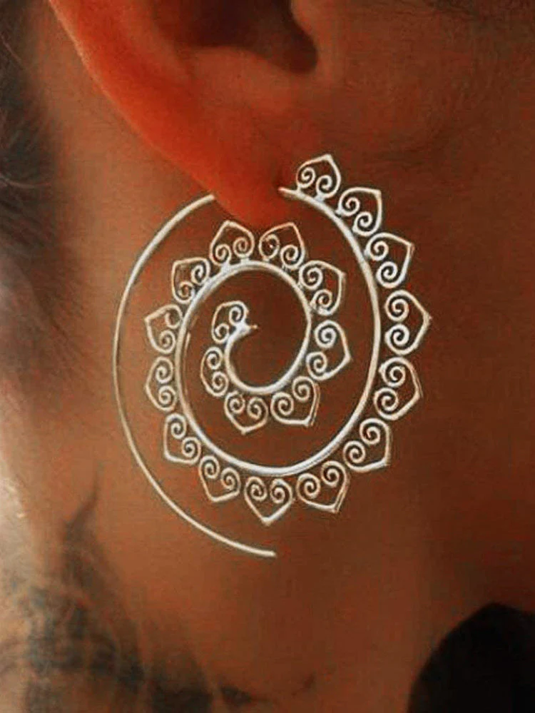 Retro Swirl Hoop Earrings - Image 5