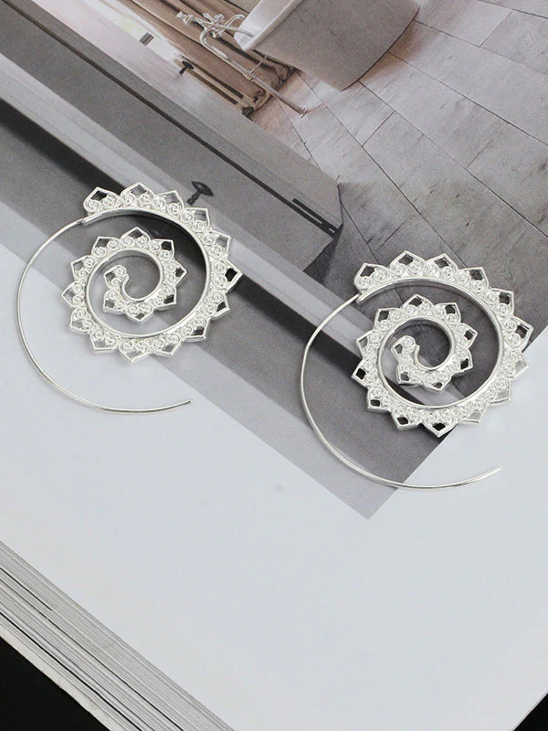 Retro Swirl Hoop Earrings - Image 6