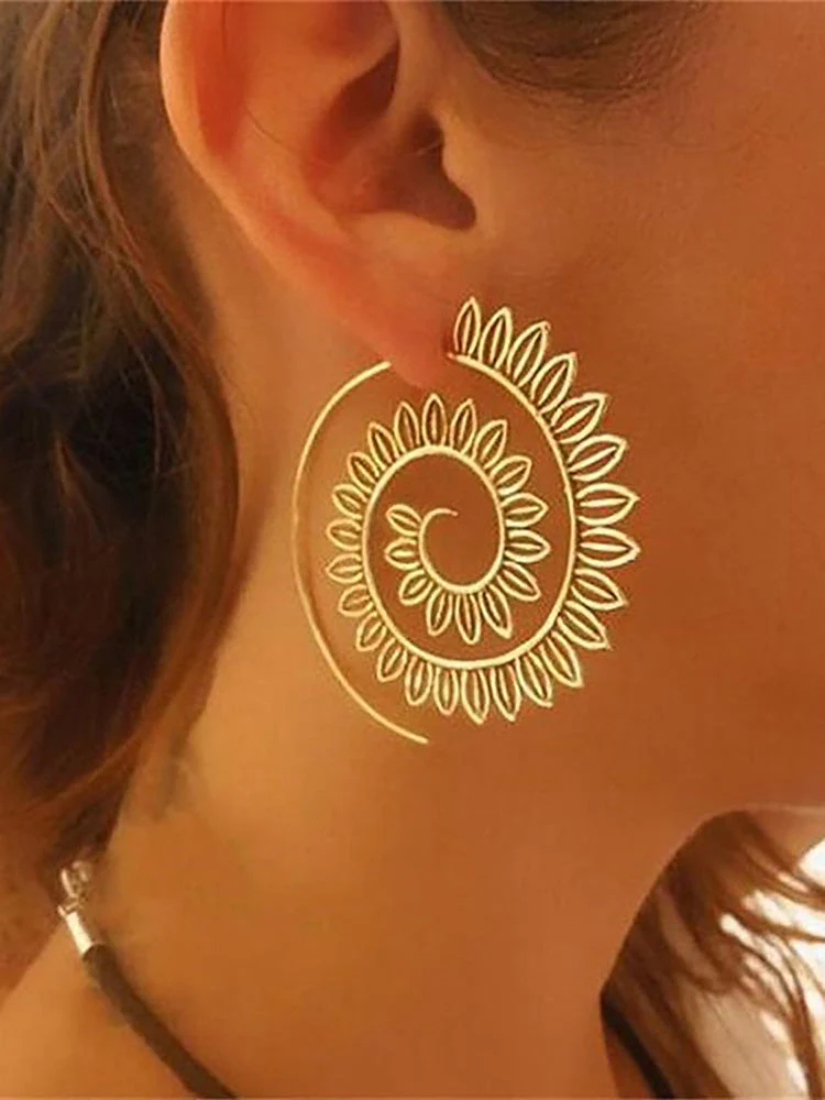 Retro Swirl Hoop Earrings - Image 7
