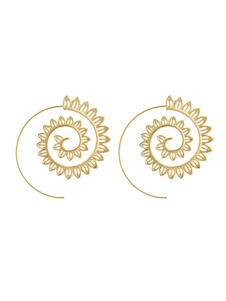 Retro Swirl Hoop Earrings - Image 8