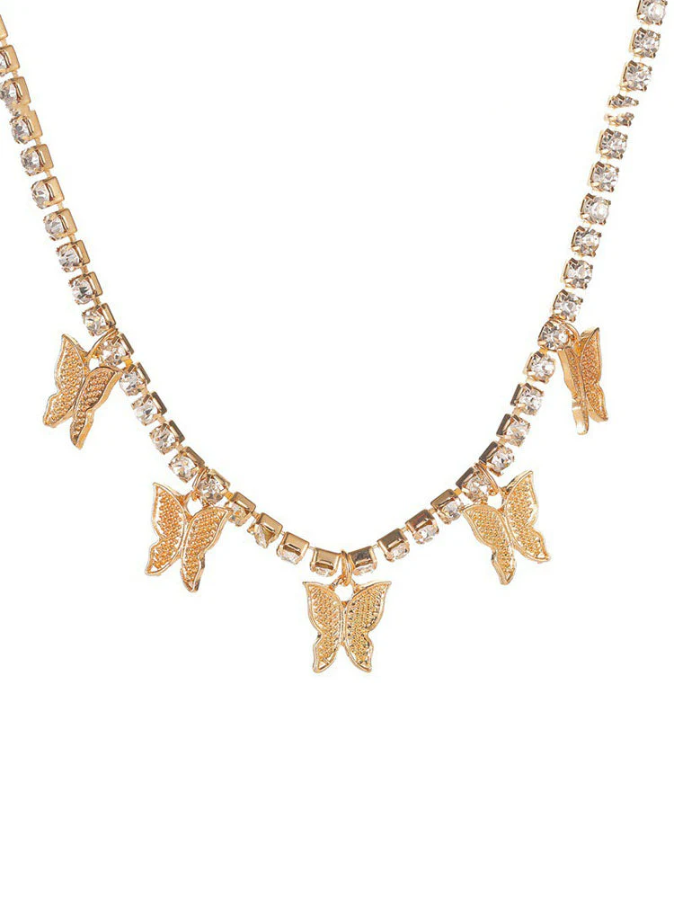 Rhinestone Butterfly Necklace - Image 10