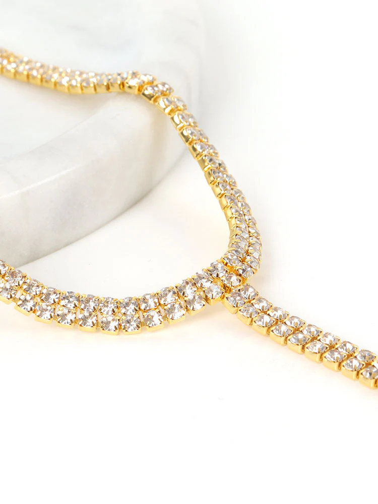 Rhinestone Decor Y Lariat Necklace - Image 7
