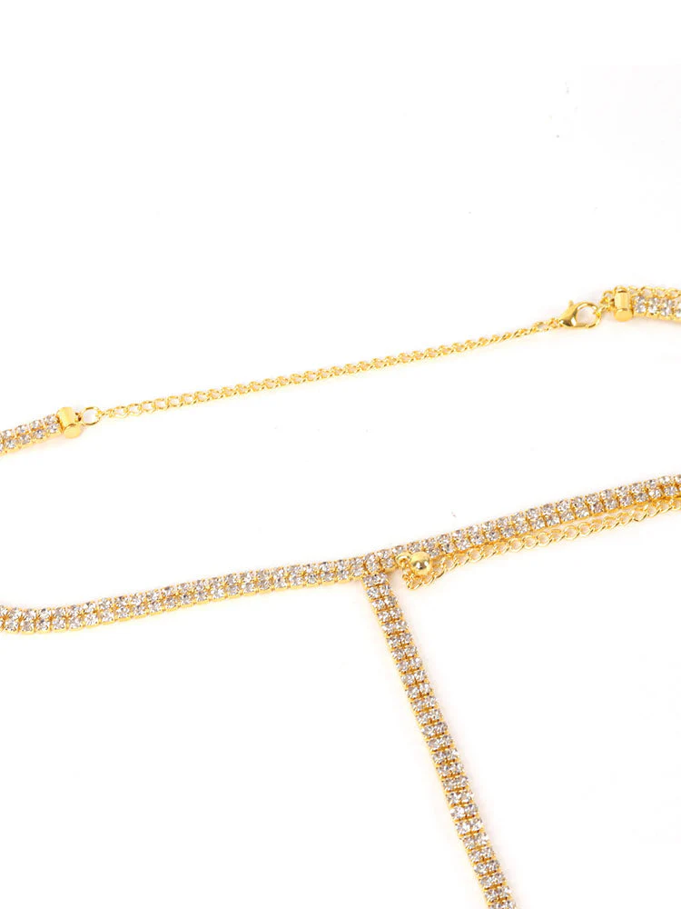 Rhinestone Decor Y Lariat Necklace - Image 8