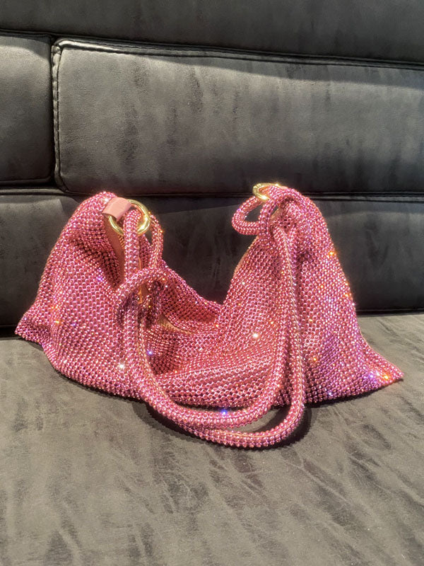 Rhinestone Knotted Zipper Bag - Image 16