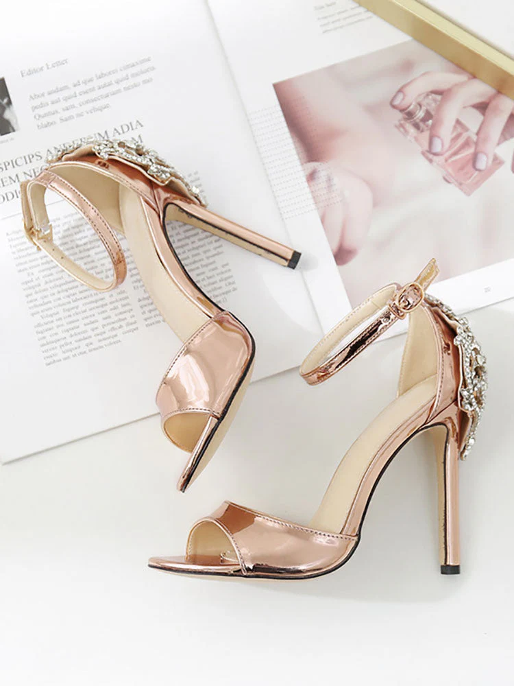 Rhinestone Party High Heel Sandals - Image 8