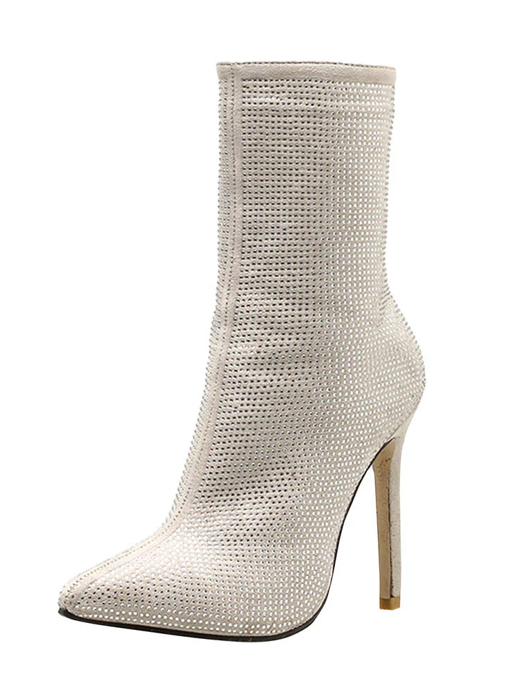 Rhinestone Pointed Toe Boots - Image 5