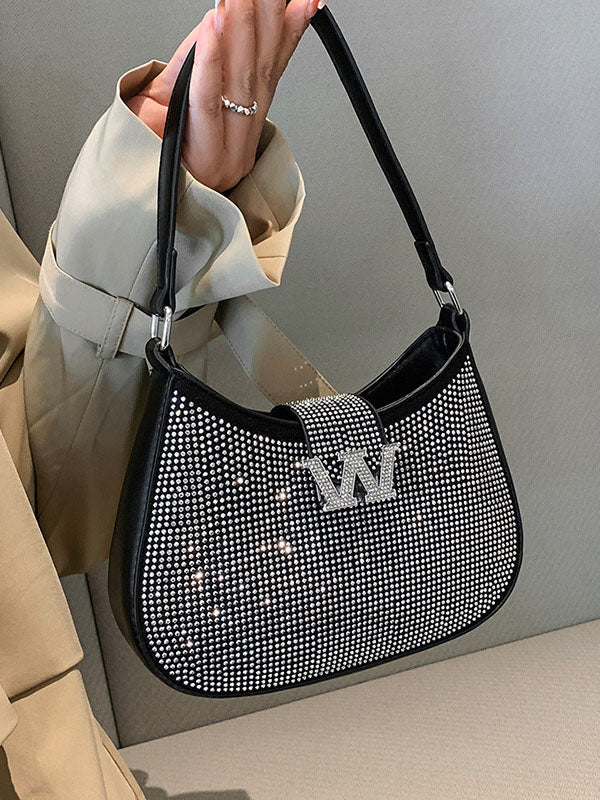 Rhinestone Saddle Shoulder Bag - Image 11