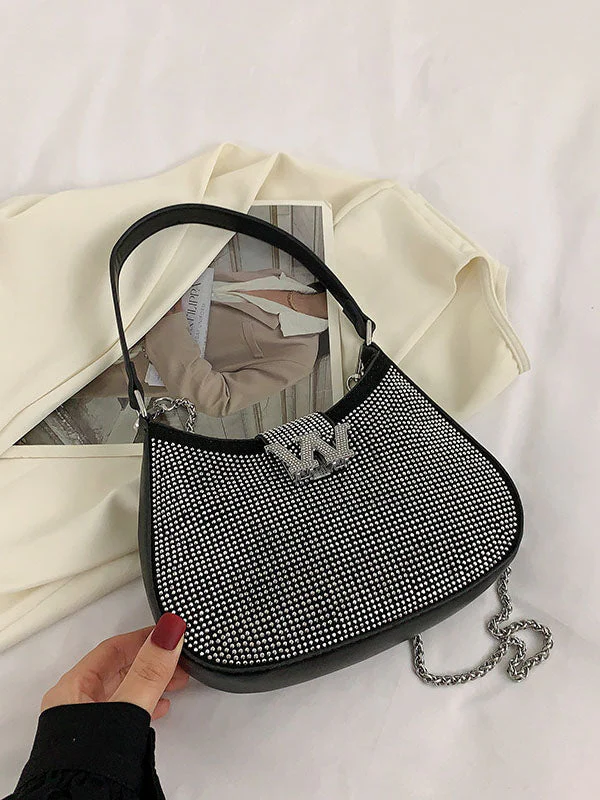 Rhinestone Saddle Shoulder Bag - Image 12