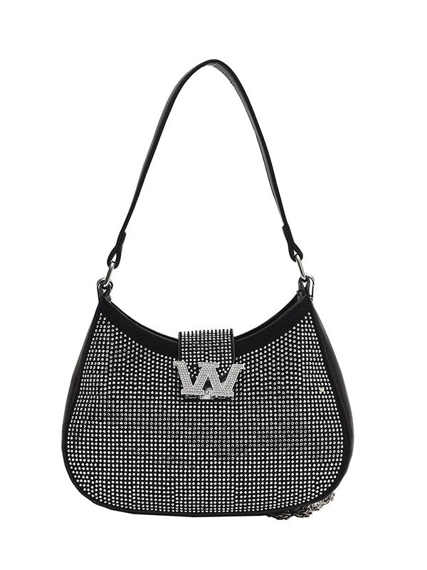 Rhinestone Saddle Shoulder Bag - Image 14