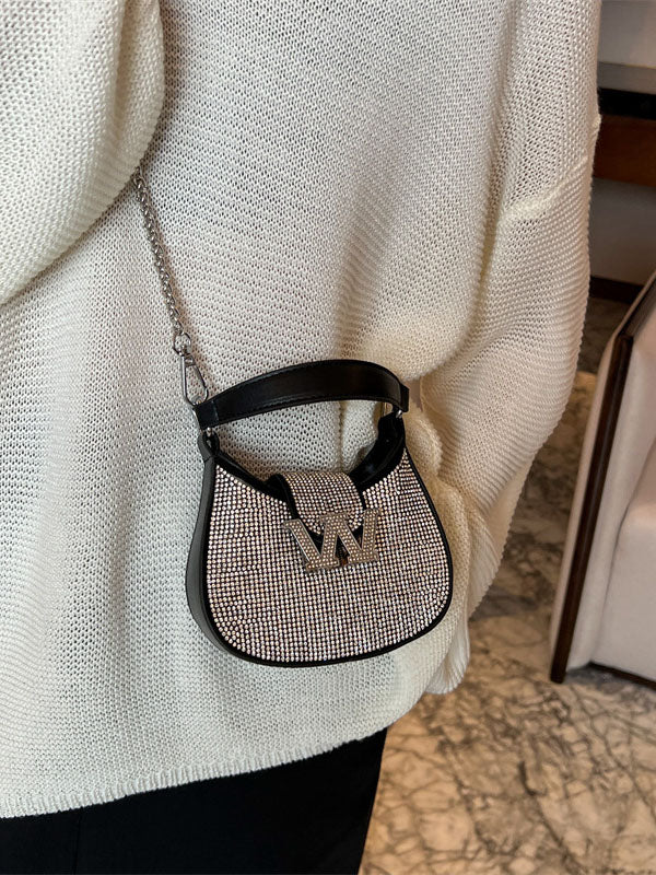 Rhinestone Saddle Shoulder Bag - Image 15