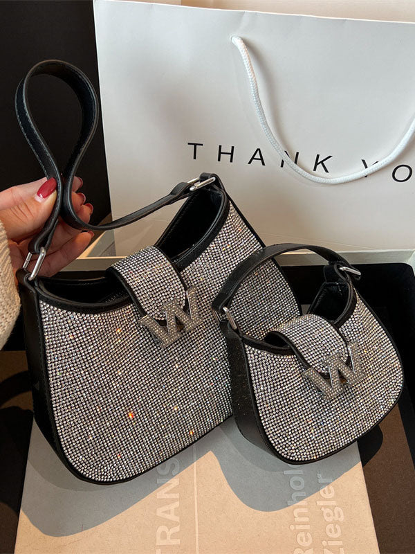 Rhinestone Saddle Shoulder Bag - Image 16