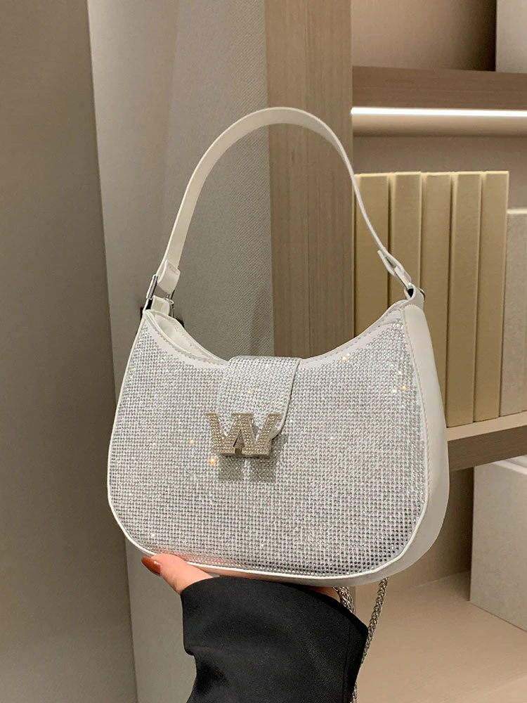 Rhinestone Saddle Shoulder Bag - Image 17