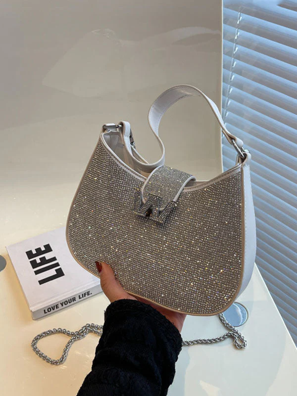 Rhinestone Saddle Shoulder Bag - Image 19