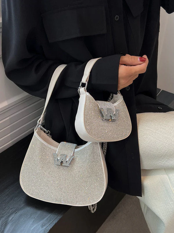 Rhinestone Saddle Shoulder Bag - Image 22