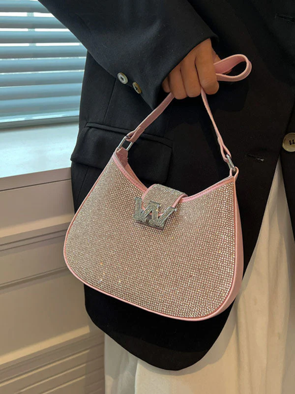 Rhinestone Saddle Shoulder Bag - Image 24
