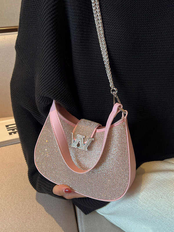 Rhinestone Saddle Shoulder Bag - Image 25