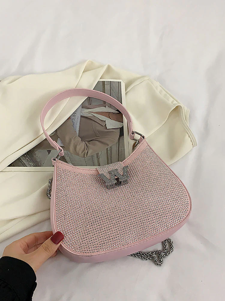 Rhinestone Saddle Shoulder Bag - Image 27