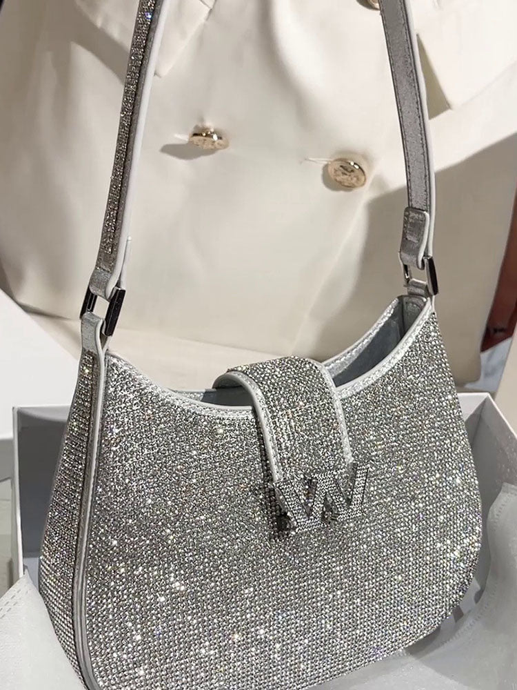 Rhinestone Saddle Shoulder Bag - Image 3