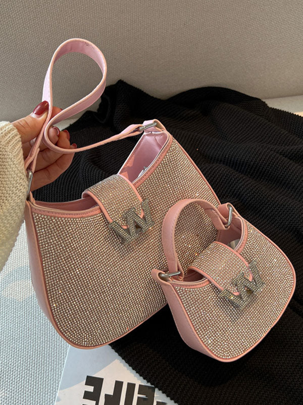 Rhinestone Saddle Shoulder Bag - Image 30