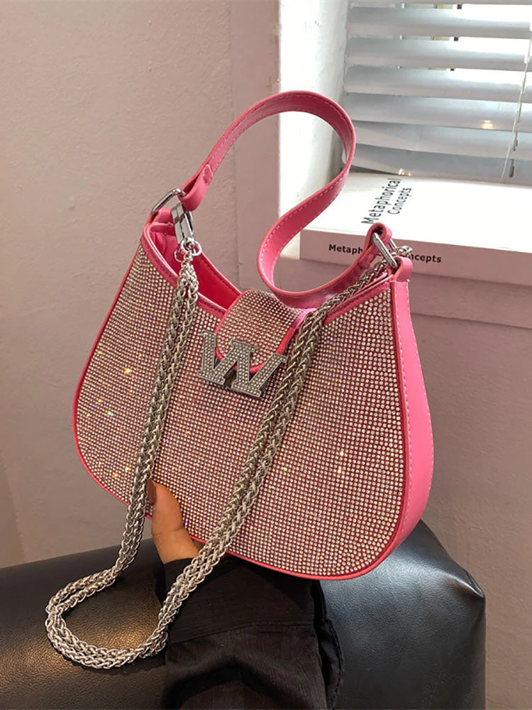 Rhinestone Saddle Shoulder Bag - Image 31