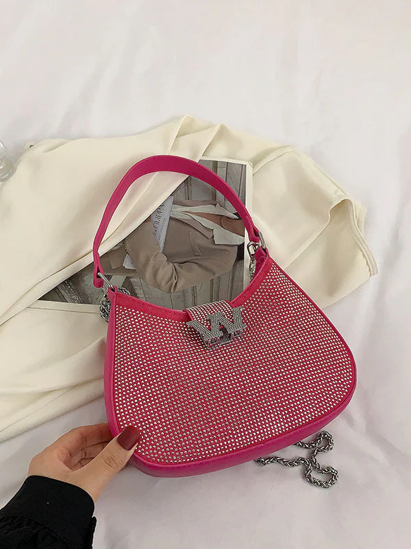 Rhinestone Saddle Shoulder Bag - Image 32