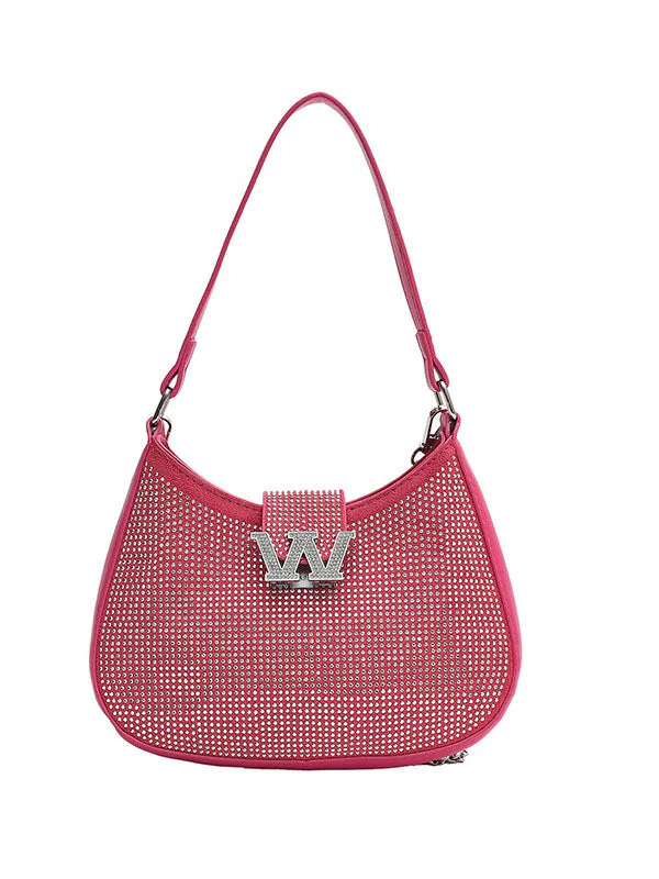 Rhinestone Saddle Shoulder Bag - Image 33
