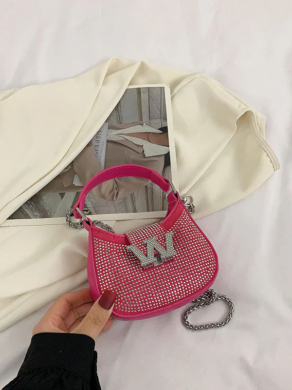 Rhinestone Saddle Shoulder Bag - Image 34
