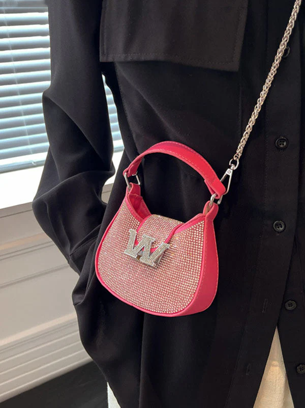 Rhinestone Saddle Shoulder Bag - Image 35