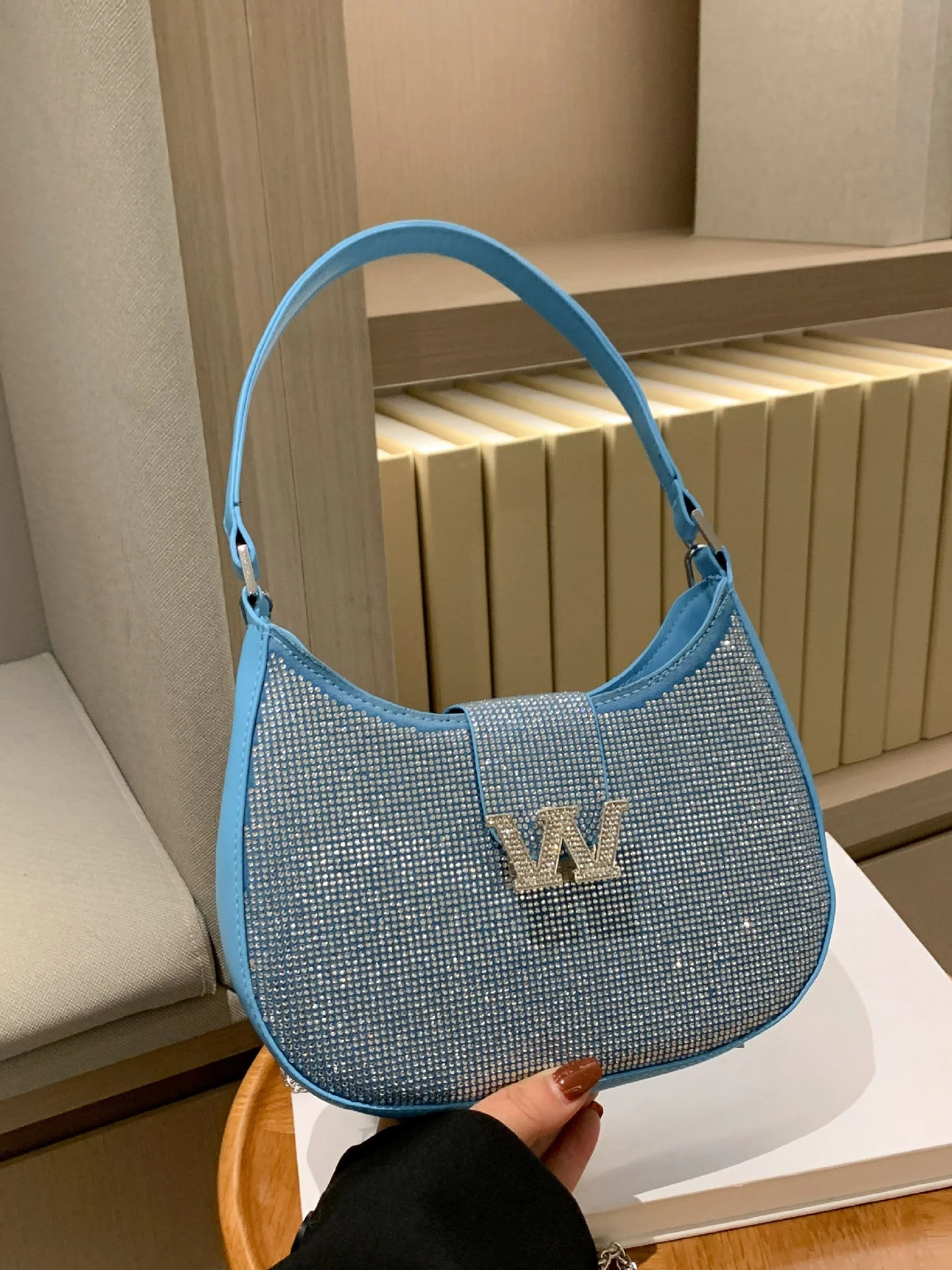 Rhinestone Saddle Shoulder Bag - Image 37