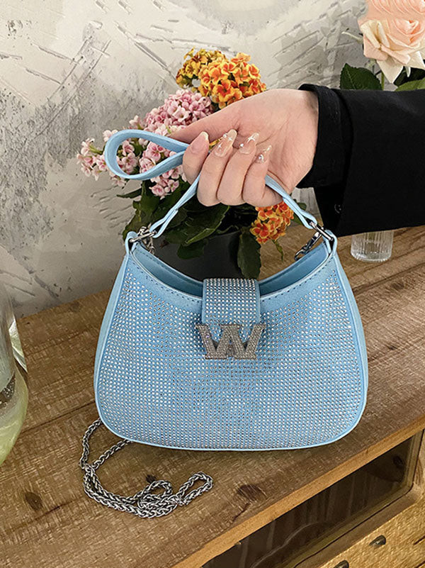 Rhinestone Saddle Shoulder Bag - Image 38