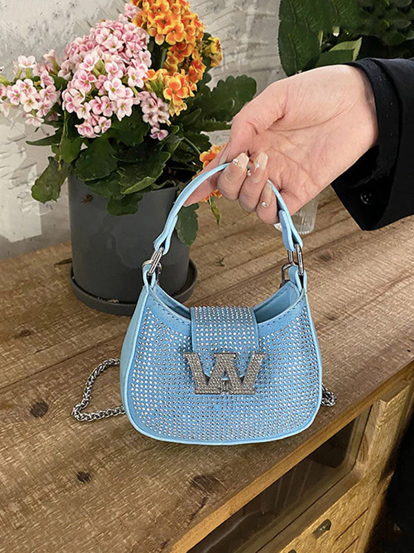 Rhinestone Saddle Shoulder Bag - Image 43