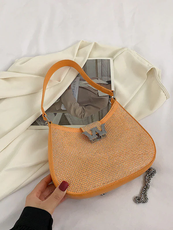 Rhinestone Saddle Shoulder Bag - Image 44