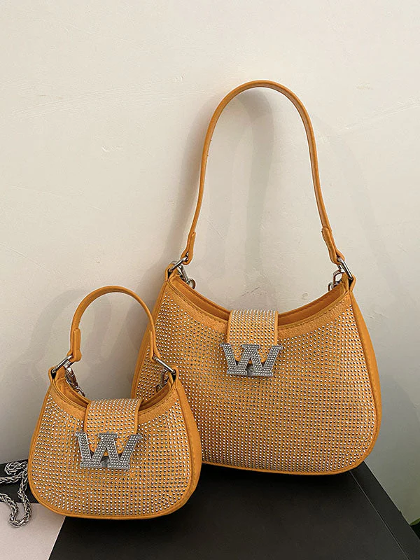 Rhinestone Saddle Shoulder Bag - Image 46