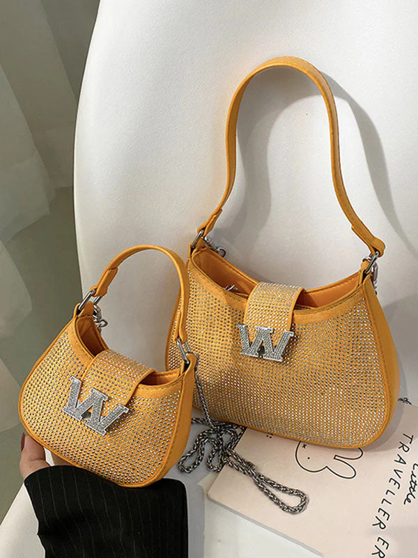 Rhinestone Saddle Shoulder Bag - Image 48