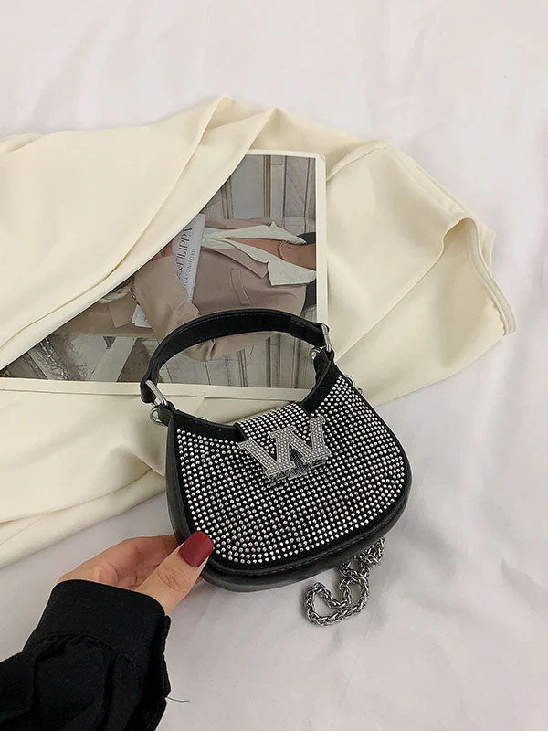 Rhinestone Saddle Shoulder Bag - Image 49