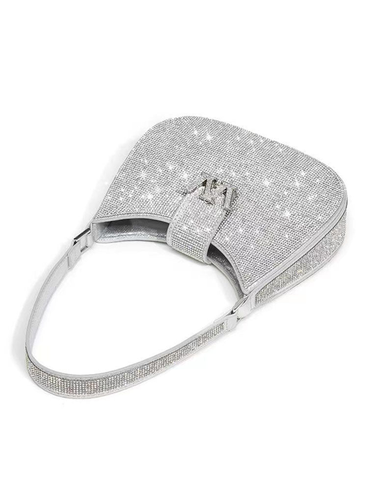 Rhinestone Saddle Shoulder Bag - Image 9
