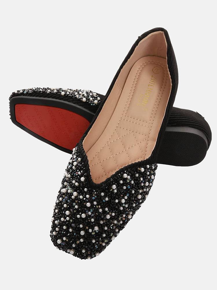 Rhinestone Sequin Flat Shoes - Image 2
