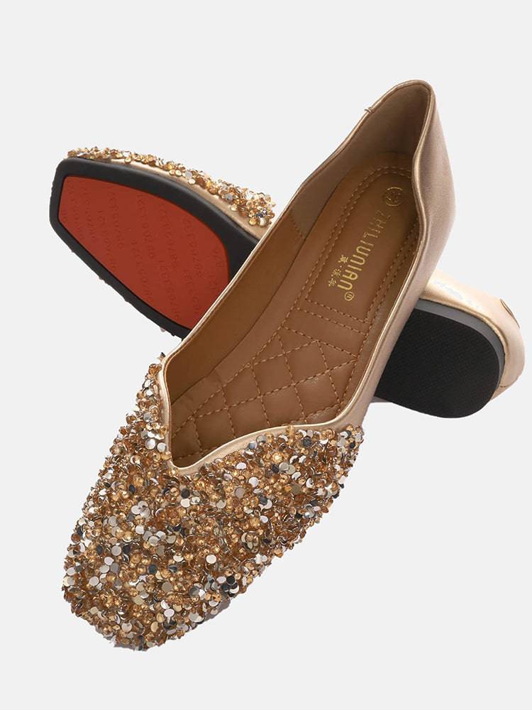 Rhinestone Sequin Flat Shoes - Image 4