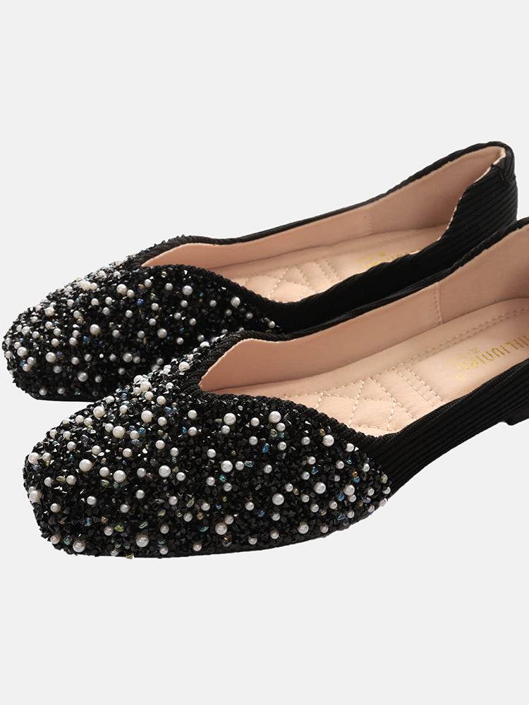 Rhinestone Sequin Flat Shoes - Image 7