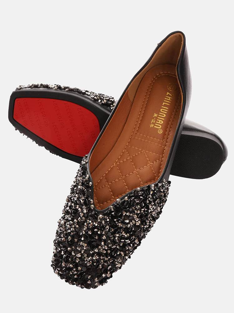 Rhinestone Sequin Flat Shoes - Image 8