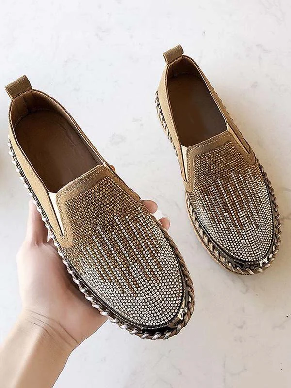 Rhinestone Slip-on Loafer Shoes - Image 8