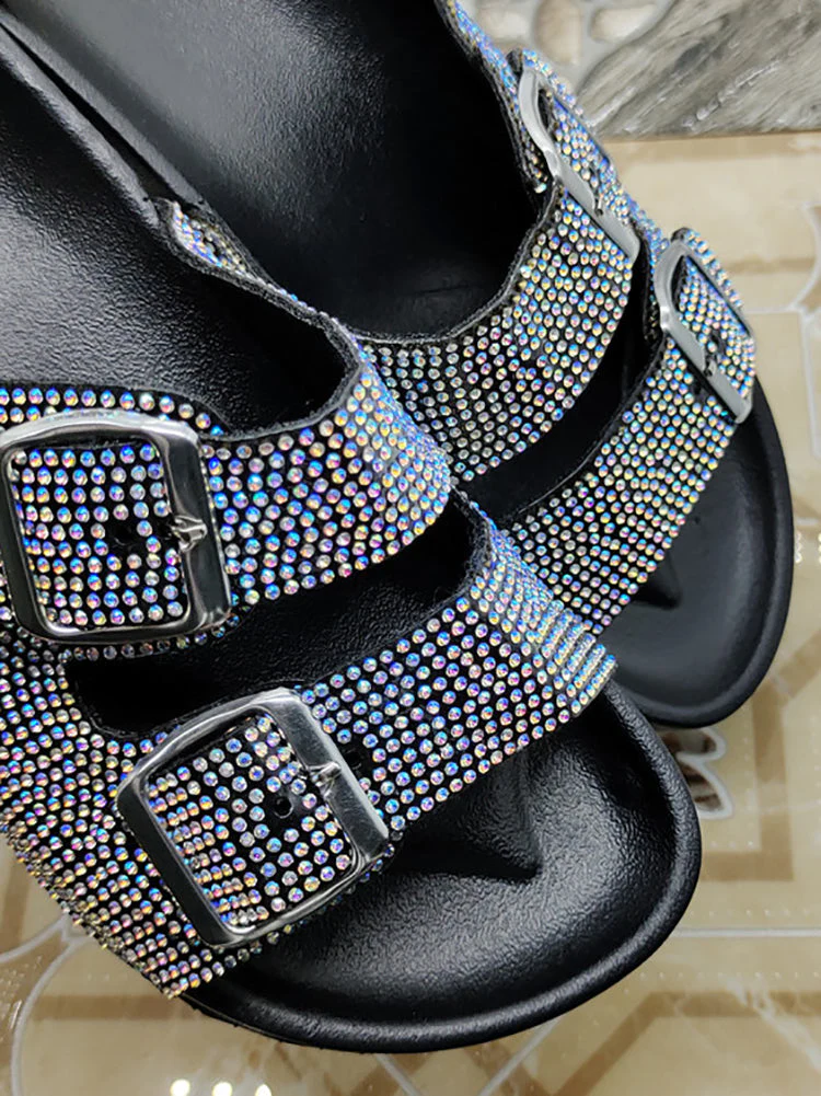 Rhinestone Twin Buckle Slippers - Image 6