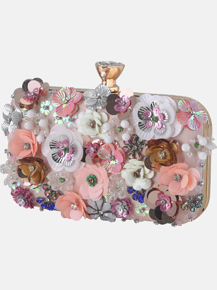 Rhinestones Pearl Floral Bag - Image 9