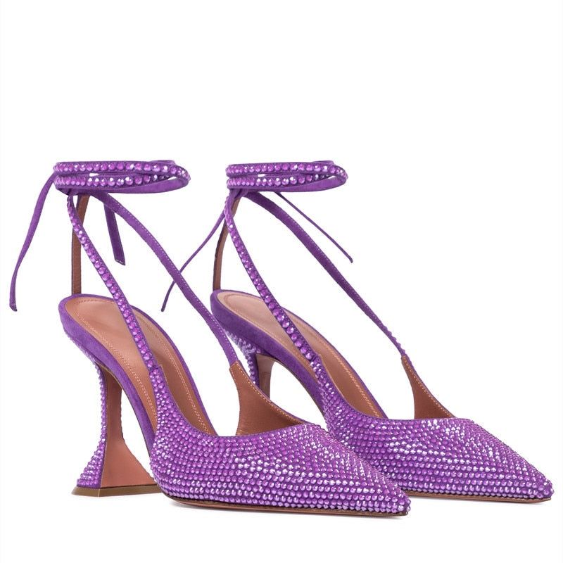 Riri Crystal Lace Up Heels - Image 12